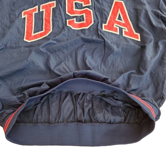 VTG Men Large Pro Spirit USA Embroidered Patch Pullover VNeck Windbreaker Jacket - Picture 4 of 6